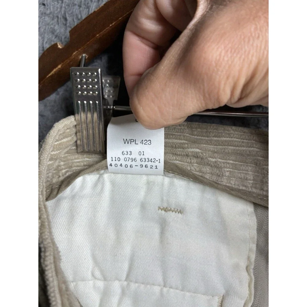 Vintage 90'S Dockers Khakis corduroy pants two-pleat wide wale men's size 36x32
